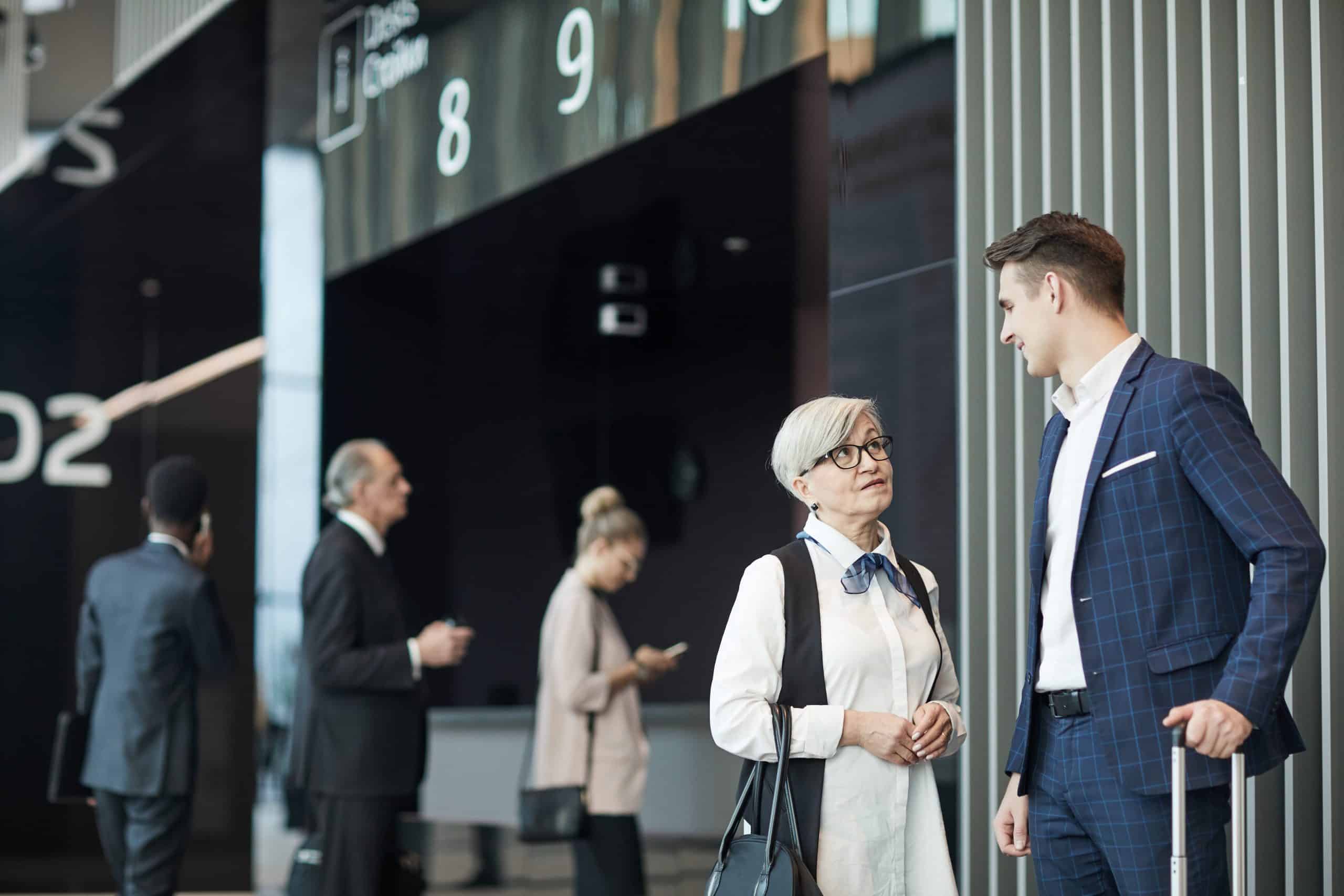 Business partners travelling together